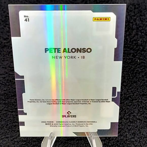 2022 Pete Alonso 8/10 Clearly Donruss Gold Acetate New York Mets - Picture 3 of 3